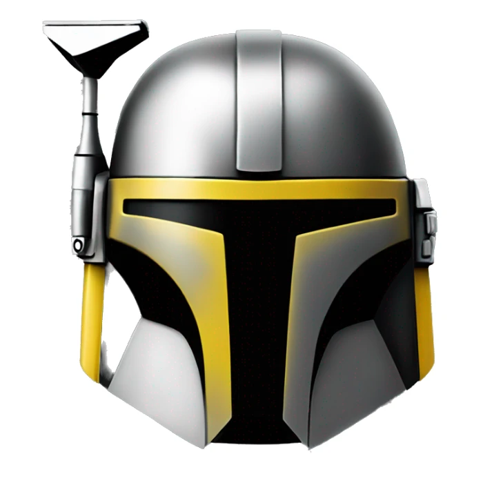 Mandalorian helmet black and yellow with antenna sticker