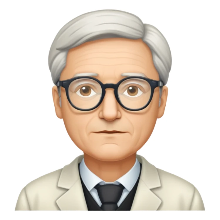 portrait of Hartmut Rosa, German philosopher, with glasses sticker