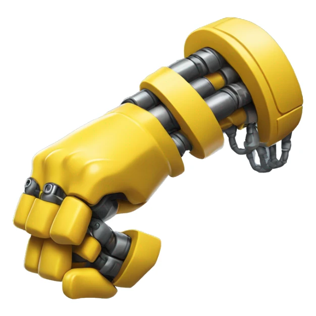 Flexing yellow mechanical cyborg bicep with shocks attached to arm sticker
