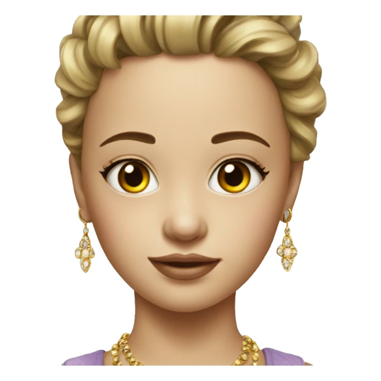 realistic portrait of girl with jewelry sticker