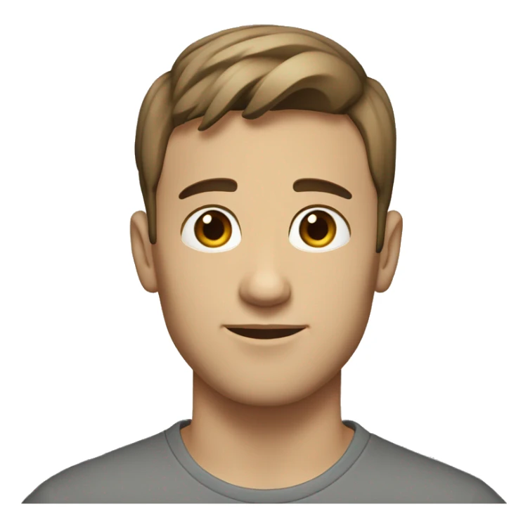 A 24 year old, Caucasian man, with short brown hair,   with brown eyes wearing a t-shirt. sticker