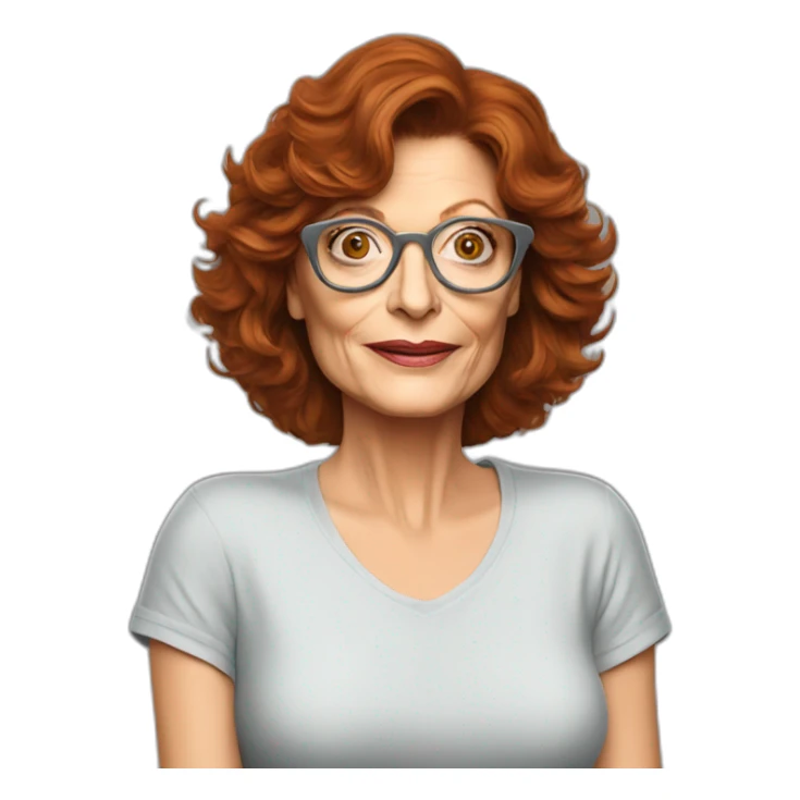 actor susan sarandon cartoon wearing tee  sticker