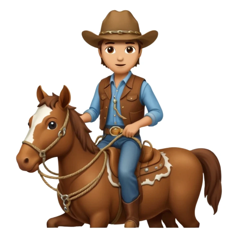 Rancher Riding A Horse And Roping Cattle sticker