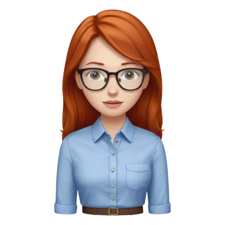 redhead long hair woman with office look sticker