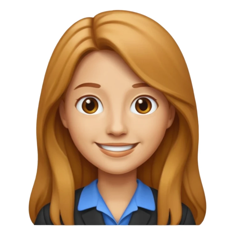teacher emoji long caramel hair light skin sticker