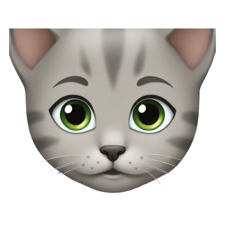 blue eyes grey kitten hugging brown short hair green eyes woman sticker