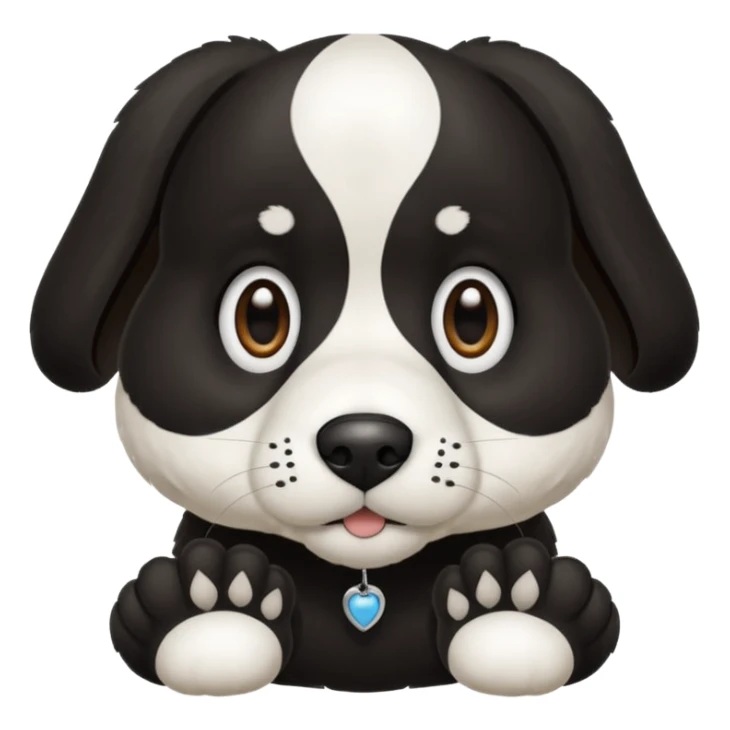 Chien noir avec poitrine et patte avant droite blanche sticker