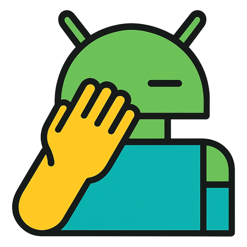 android facepalm, digital, stylized, minimalistic sticker