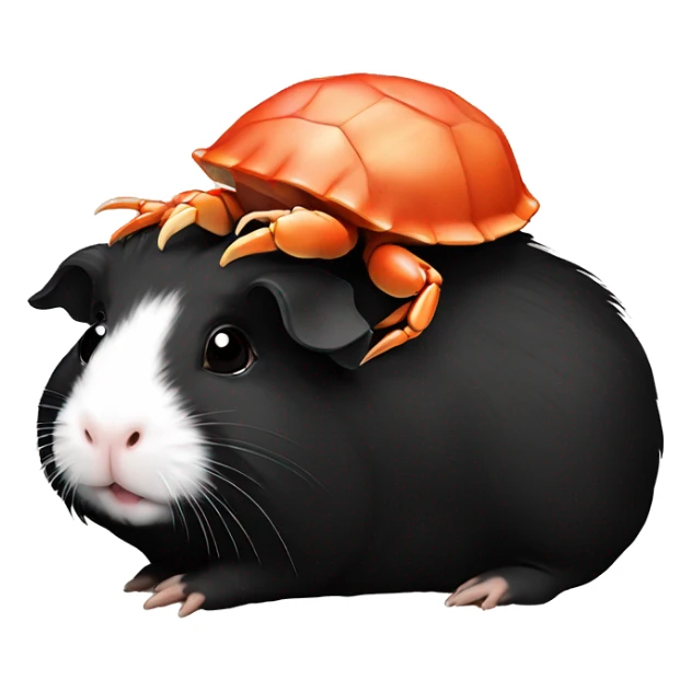 Cute Black guinea pig with crab sticker
