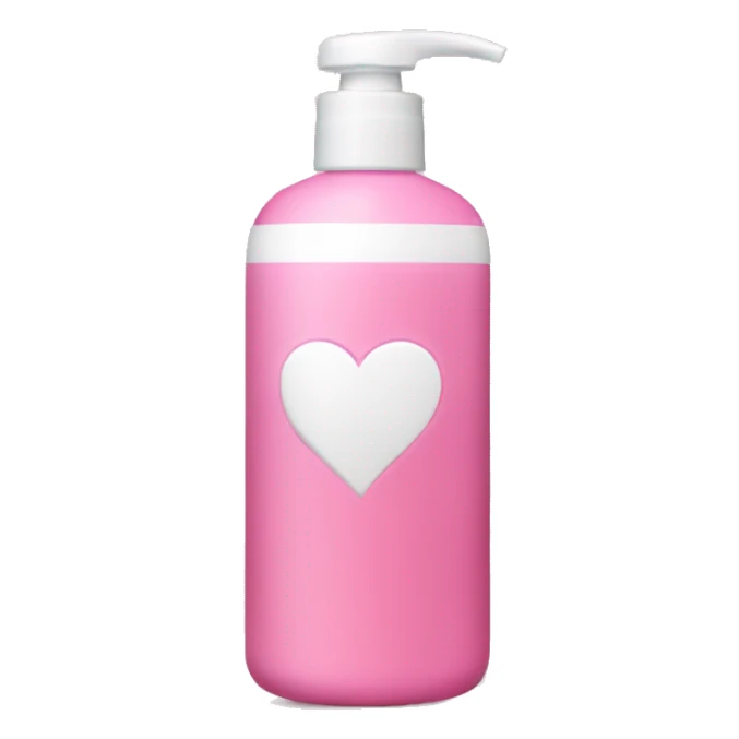 Pink bottle shampoo with white heart  sticker