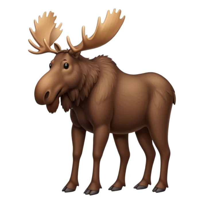 A high-resolution digital illustration of a full body moose in a clean, semi-realistic style. The noble moose is shown full body sticker