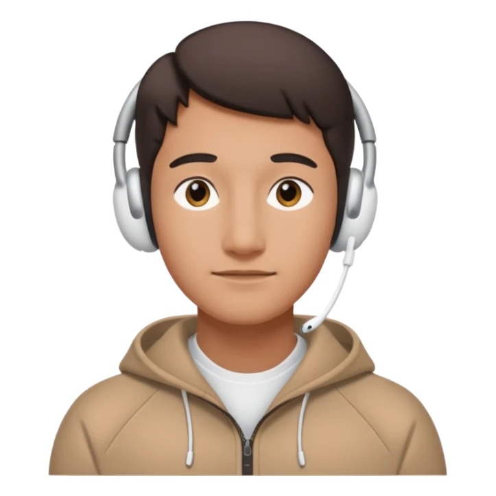 A face exactly like this « 😶 » and wearing airpods max sticker