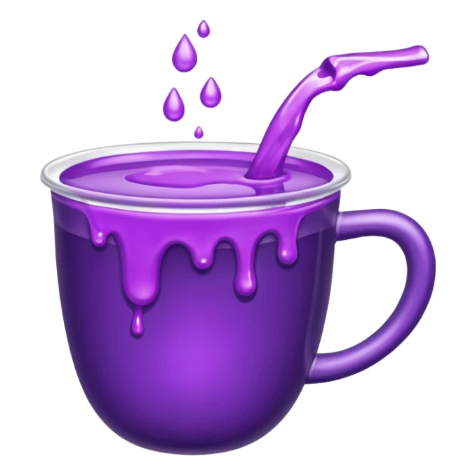 A cup of purple liquid spilling out of it sticker