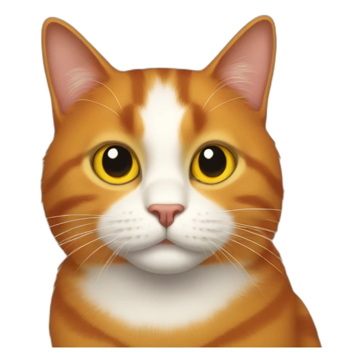 A red cat with a white spot on his face with yellow eyes sticker