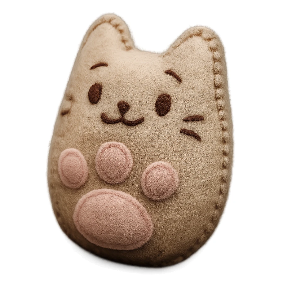 cat paw, soft and fluffy texture sticker