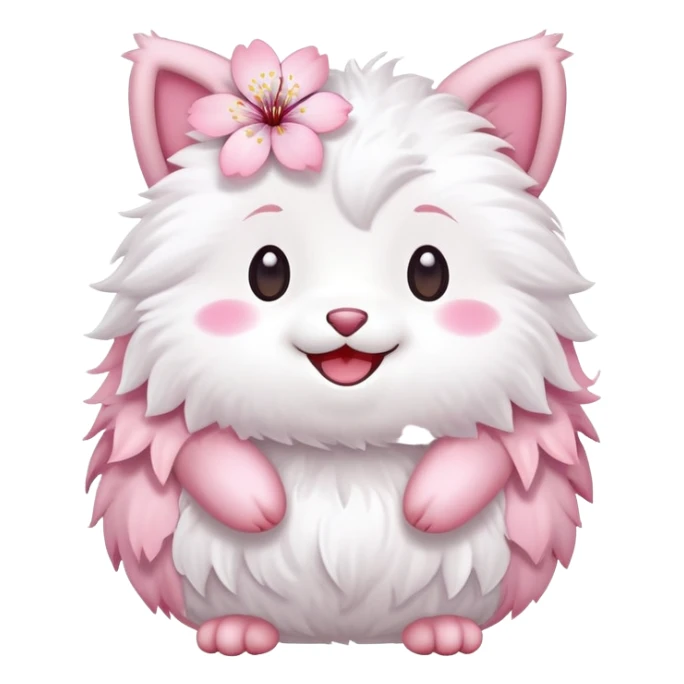 Cute Pastel pink and white Cherry Blossom Sakura Animal sticker