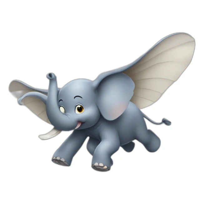 Flying elephant sticker