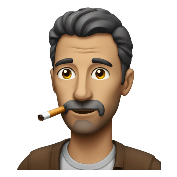 casual indoor portrait of man smoking  sticker