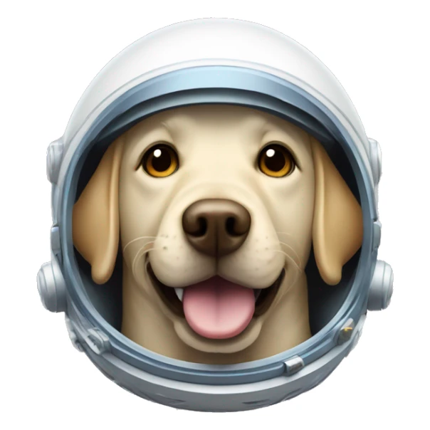 labrador with space helmet front smile ios icon sticker