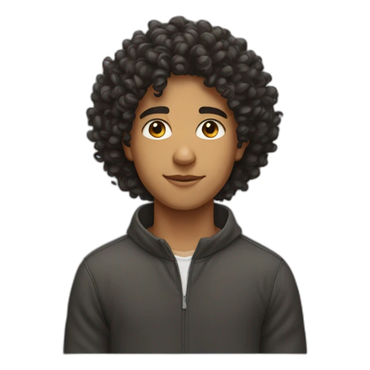 young north african guy with curly hair sticker