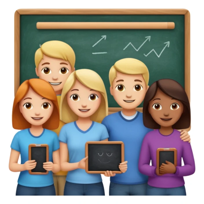 personas viendo una pizarra sticker