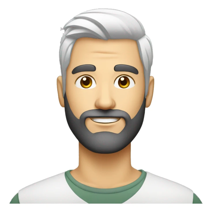 cara de hombre mayor blanco con barba blanca, cabello largo blanco sticker