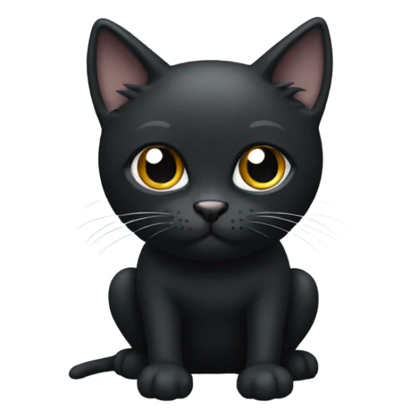 Black cat with white legs and black nose sticker
