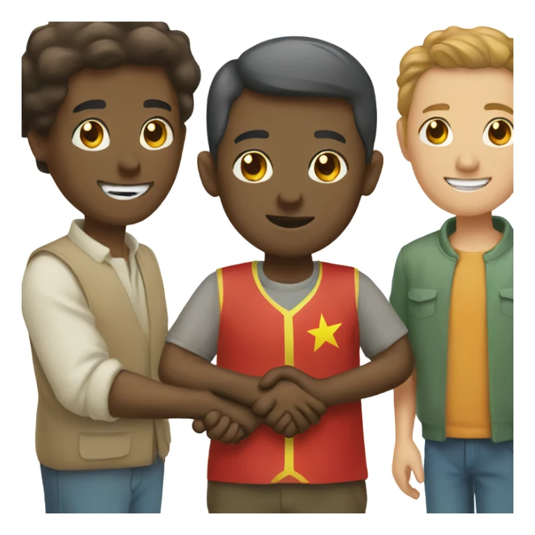 african and chinese man shaking hands sticker