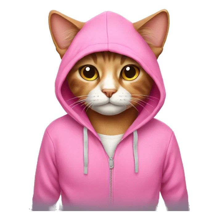 cat with pink hoodie sticker