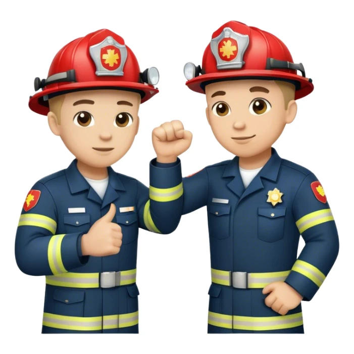 Fireman and Paramedic standing together and making fist bump  sticker