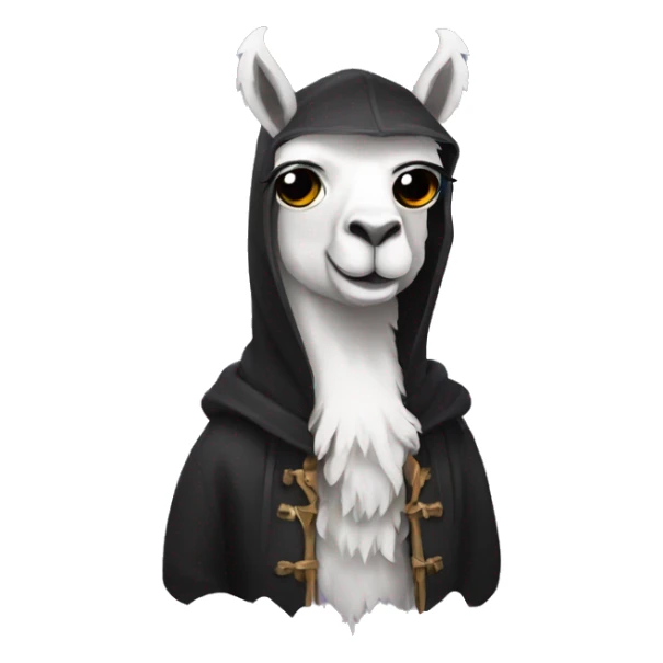 Llama in grim reaper outfit sticker