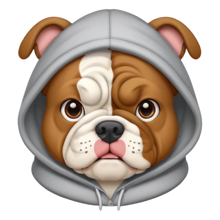 Bulldog with a hoodie  sticker