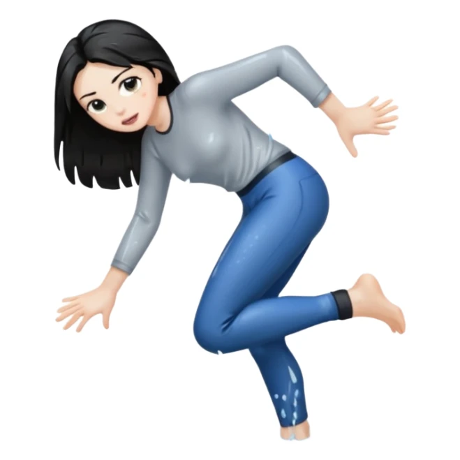 woman with wet pants sticker