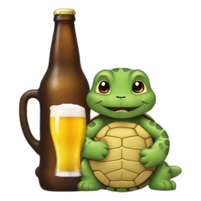 Tortue et chat qui boivent de la bière sticker