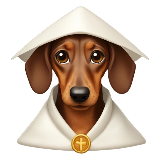 Dachshund in a pope outfit sticker