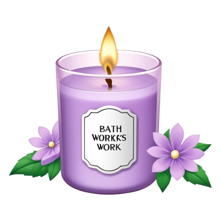  Light purple bath and body works  small floral  candle sticker