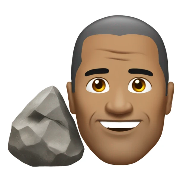 The rock with a head of a rock  sticker