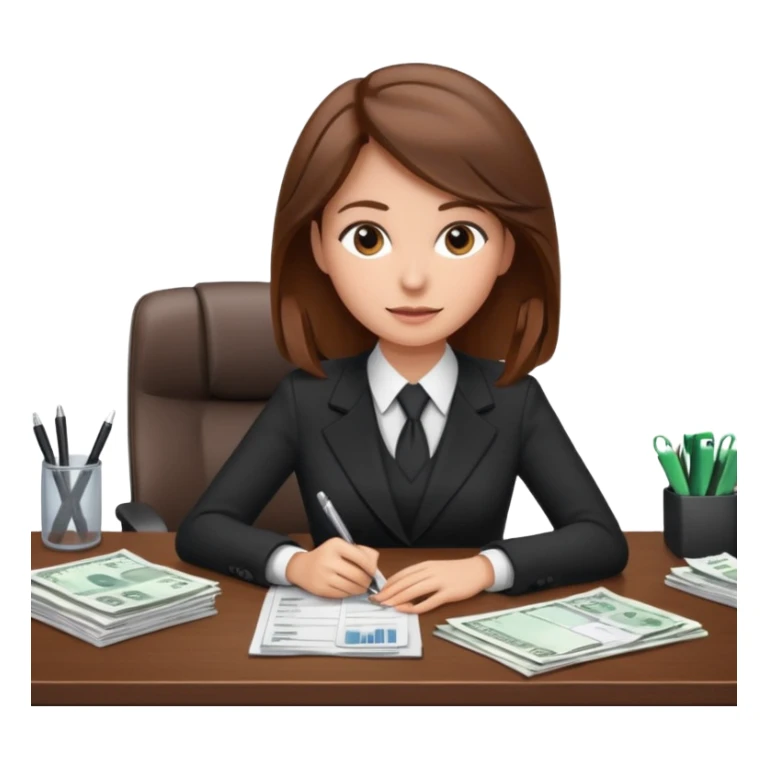 femme cheveux marrons finance sticker