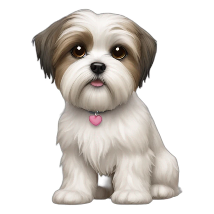 Dog shih tzu westie mix brindle sticker