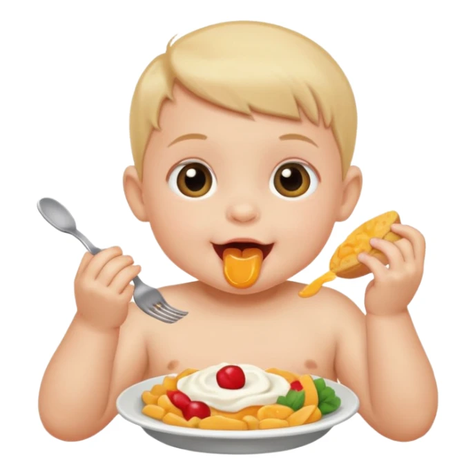 eating food well baby sticker