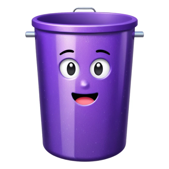 Glitter Purple and Cian rubbish bin sticker