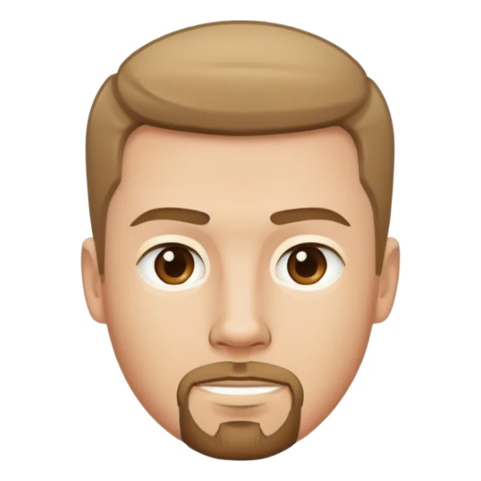 white male with straight cut short light brown hair with goatee sticker