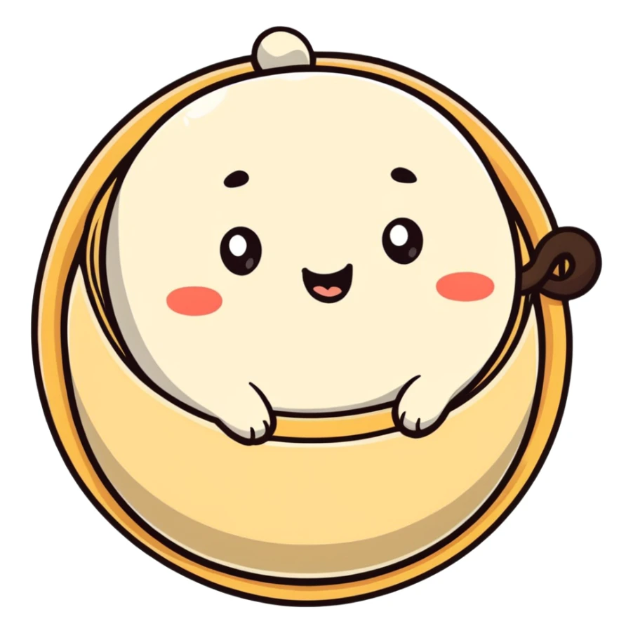 cute cartoon sticker style baozi with smiling face sticker