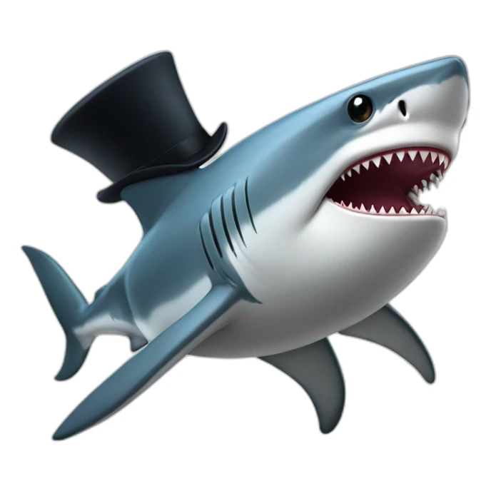 Shark with a top hat sticker