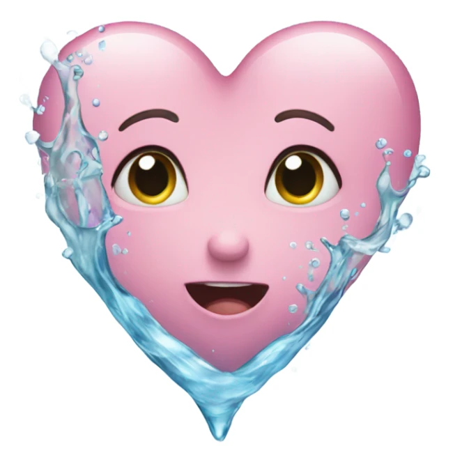 Heart water sticker