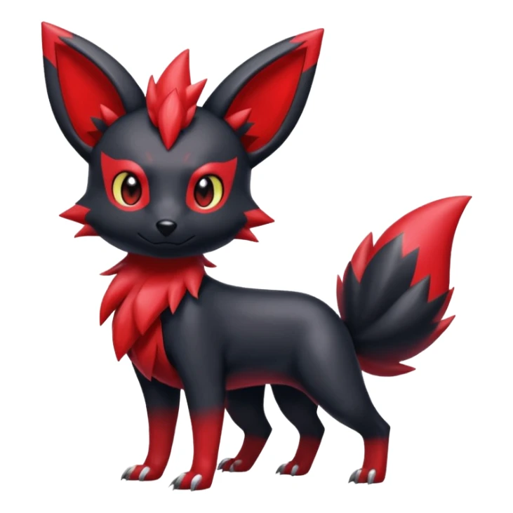 Shiny red Zorua-Umbreon-Salandit-Jolteon-fusion sticker