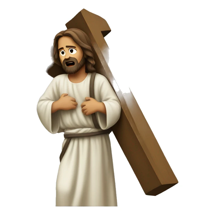Jesus carrying a cross, struggling  sticker
