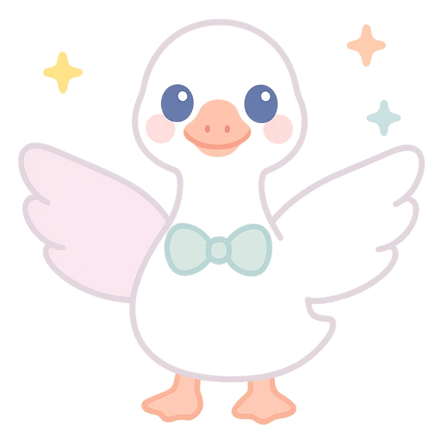 goose with open wings, illustration style, transparent background sticker