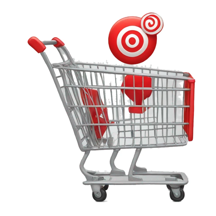 Red shopping cart with a target on the side  sticker