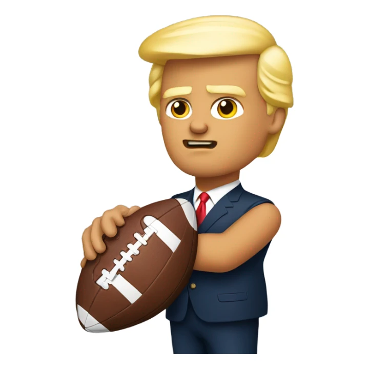 Trump with a football sticker